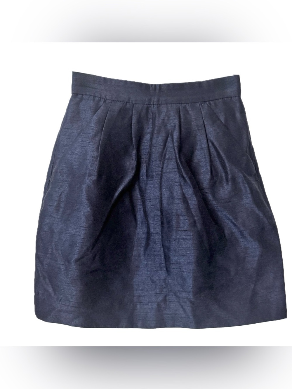 H&M Navy Blue Pleated Mini Skirt A-Line Pockets Lined Preppy Size 2